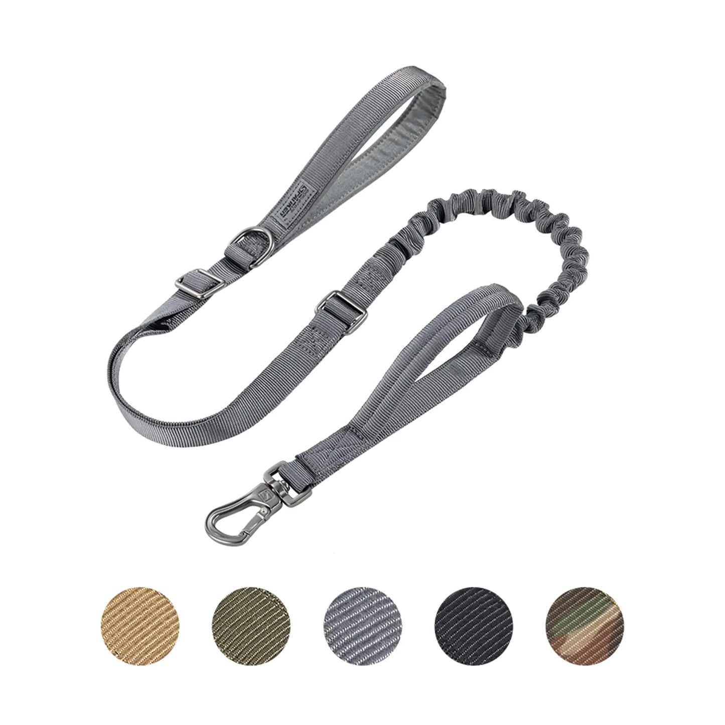 EXCELLENT ELITE SPANKER Tactical Dog Leash — Heavy Duty 5-6FT Adjustable No-Pull Military Bungee Lead
