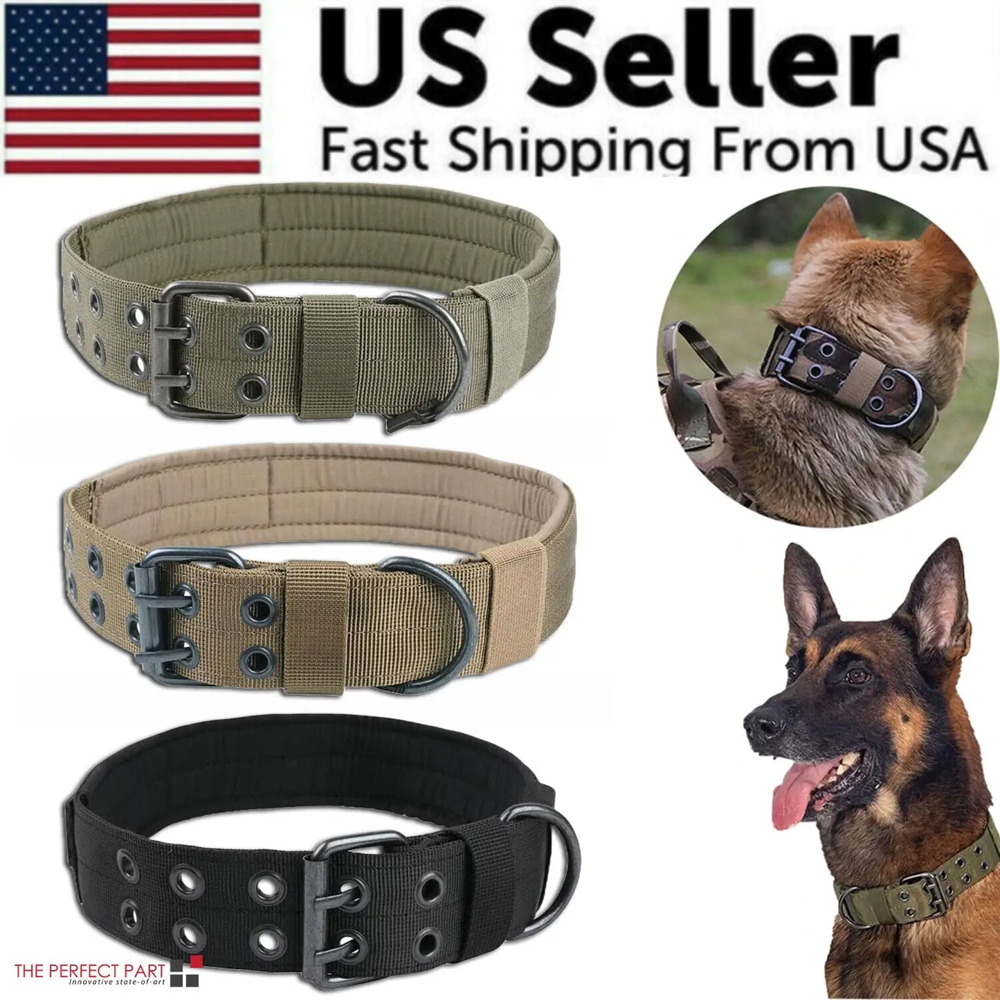 2″ Wide Tactical Dog Collar with Handle