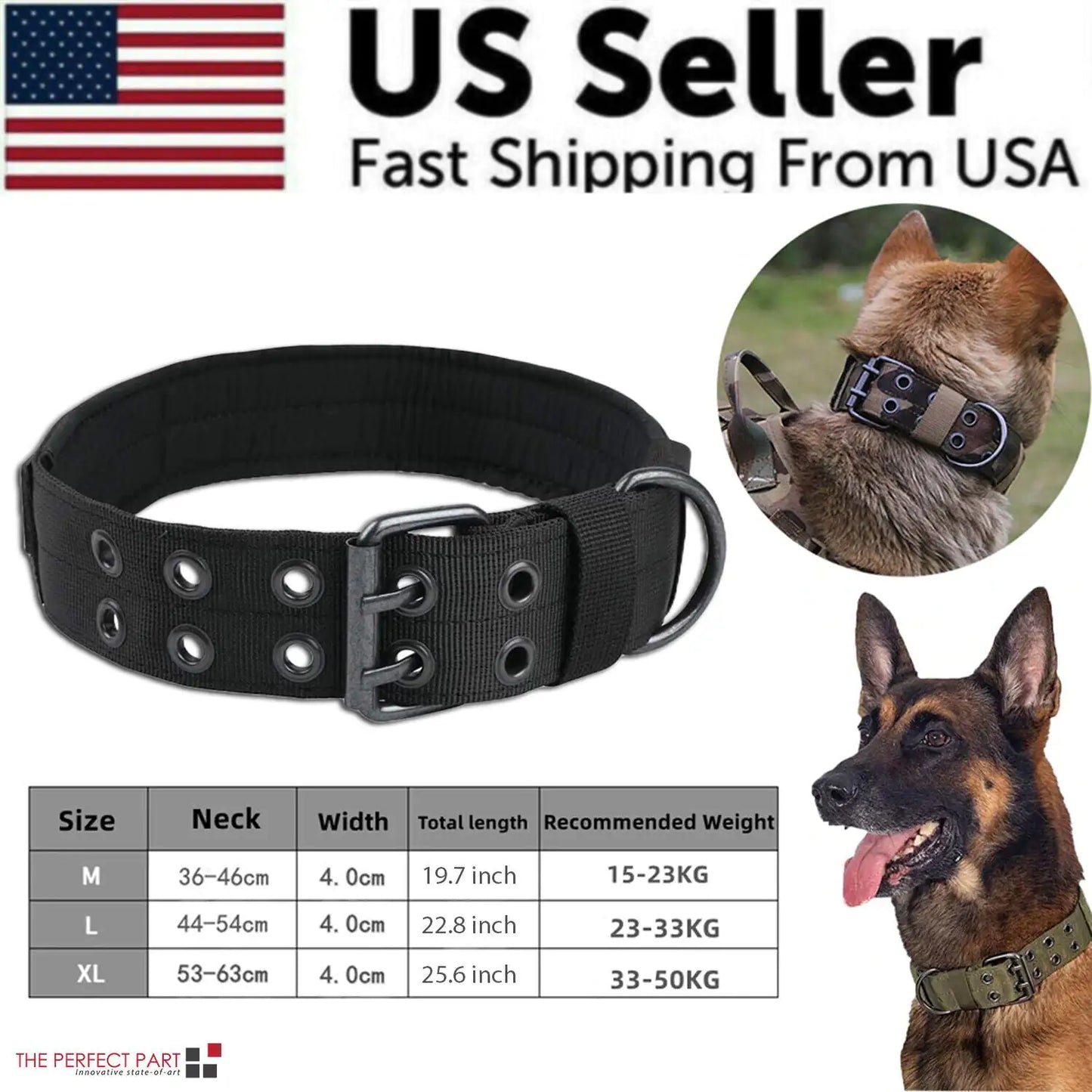 2″ Wide Tactical Dog Collar with Handle
